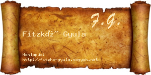 Fitzkó Gyula névjegykártya